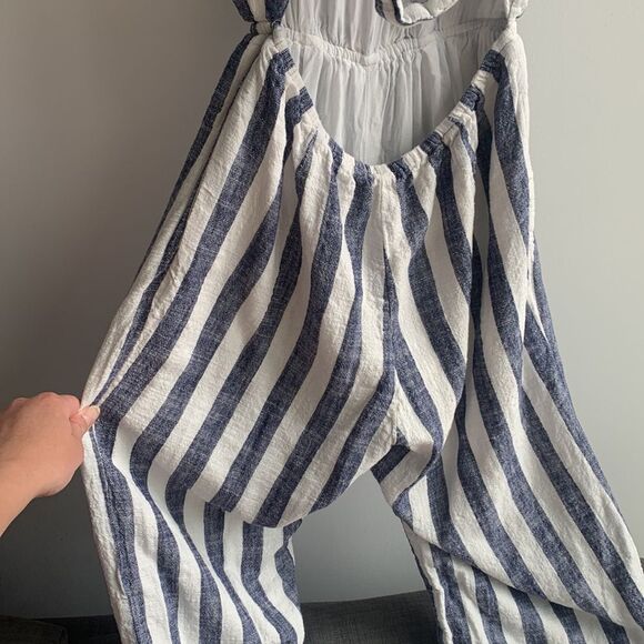 Reset by Jane Tie-Back Jumpsuit Blue/White SzS - Picture 7 of 10